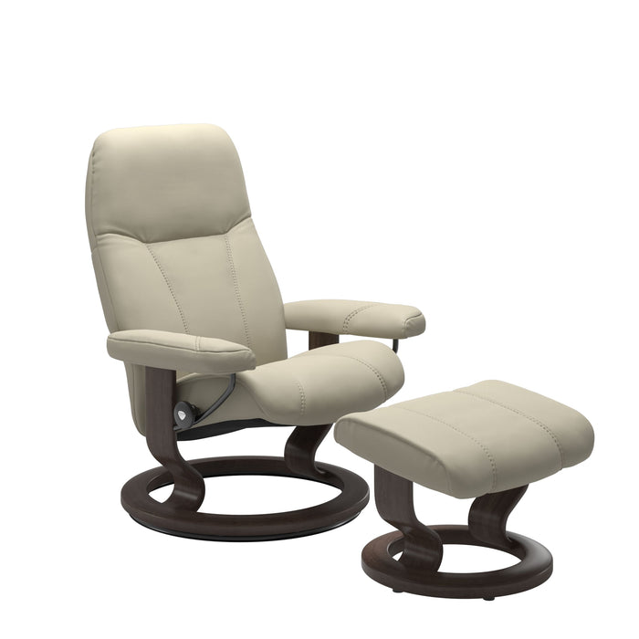Stressless® Consul (L) Classic chair with footstool