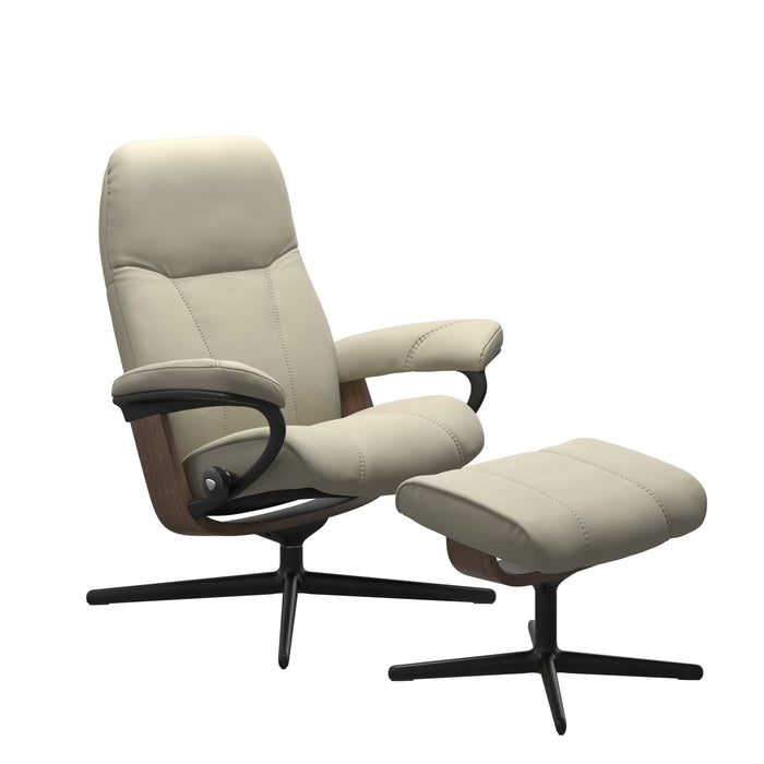 Stressless® Consul (M) Cross Chair with Ottoman