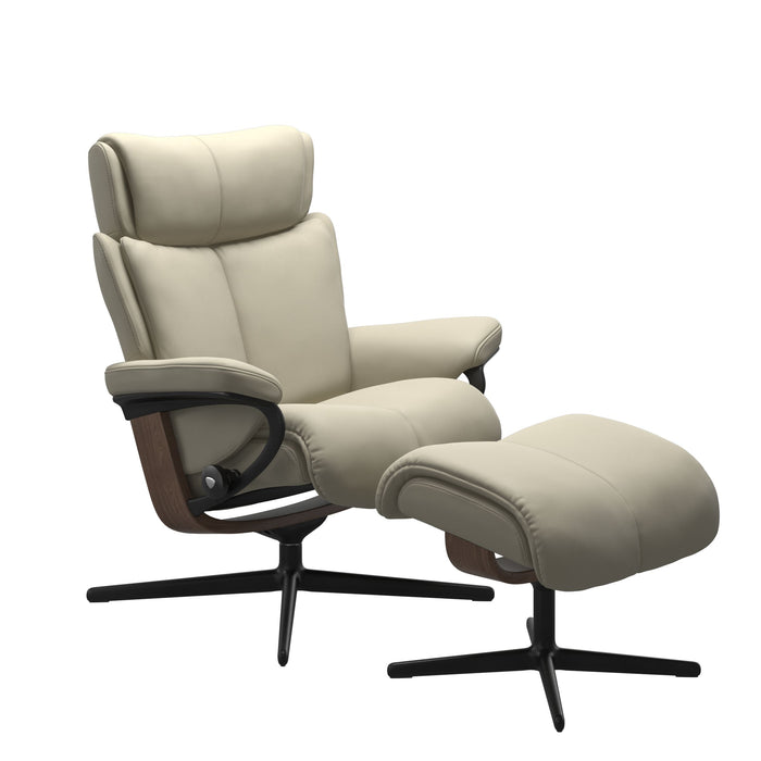 Stressless® Magic (S) Cross Chair with Ottoman