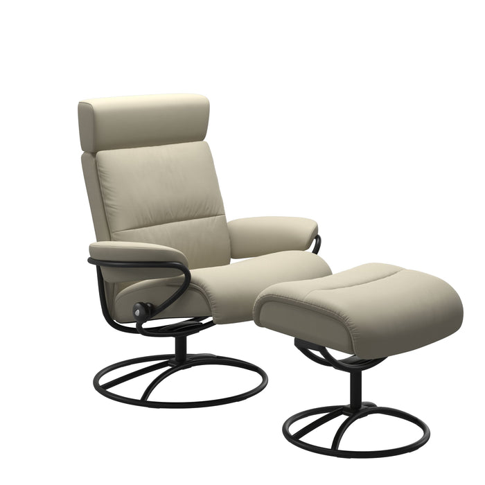 Stressless® Tokyo Star Adjustable Headrest Chair with Ottoman