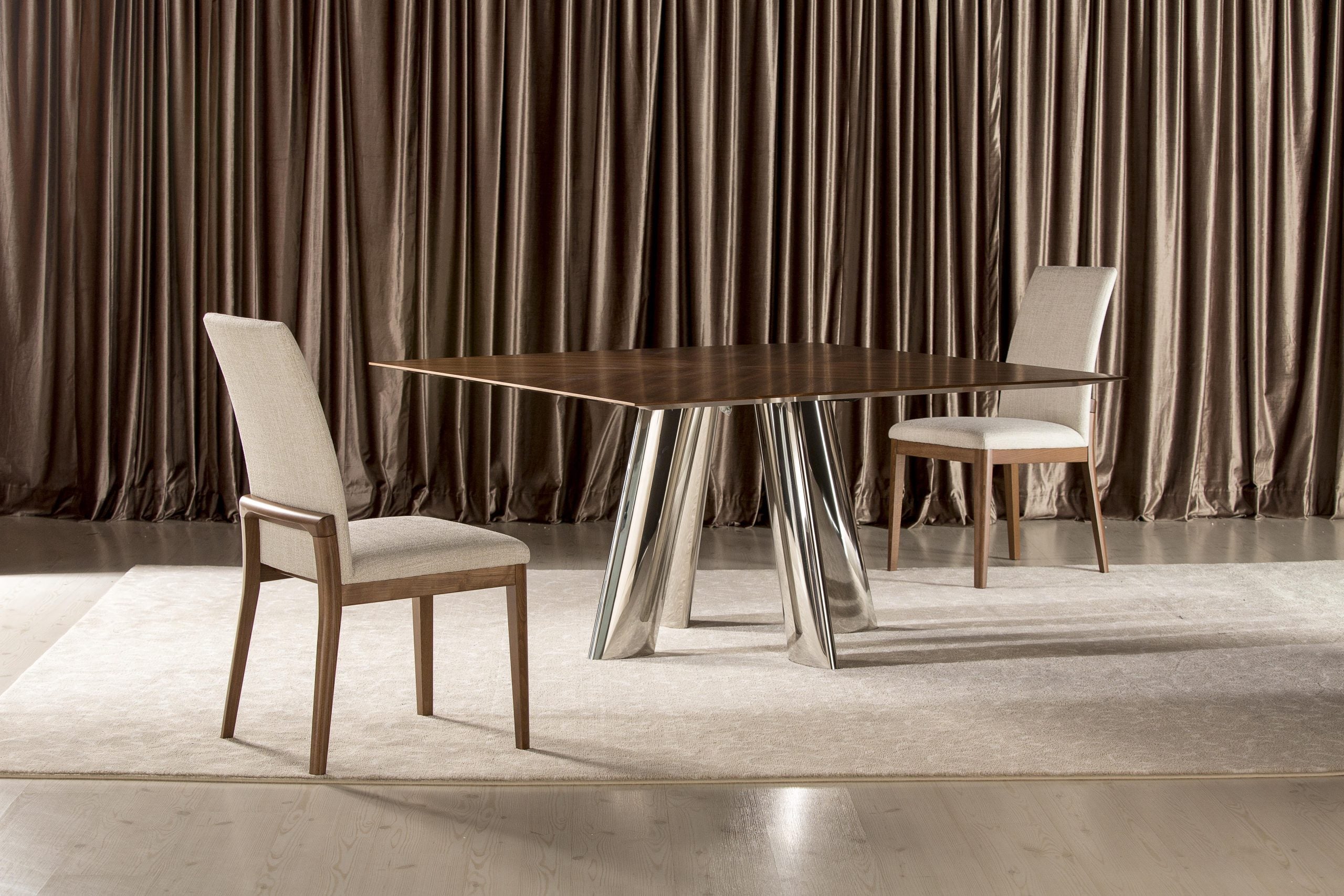 【限定値引】Cassina VENTO round dining table La Rotonda Table with Glass Top and Walnut Wood Base