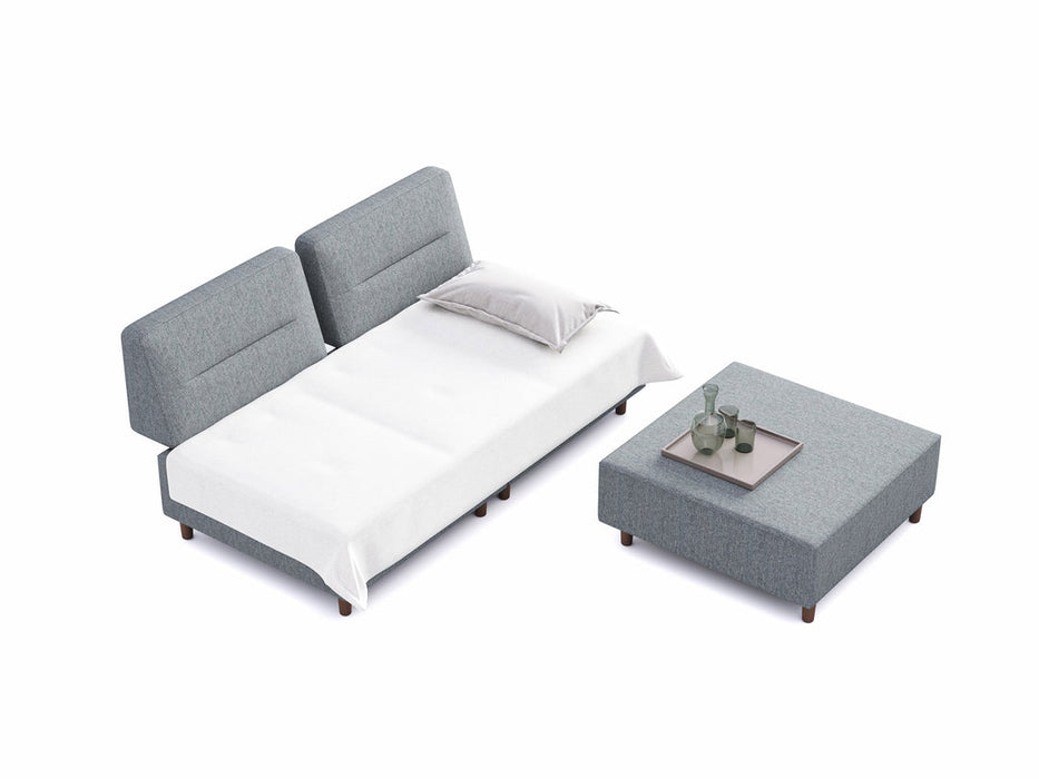 Handy Three Seater Sofa with Pouf