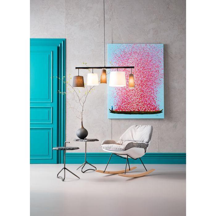 home Decor Wall Art Picture Touched Flower Boat Blue Pink 160x120cm