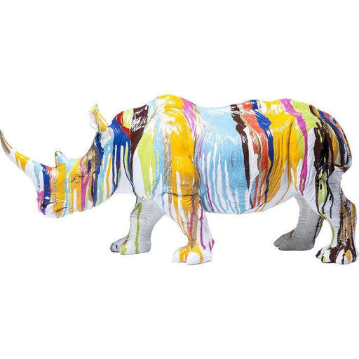 Sculptures Home Decor Deco Figurine Rhino Colore 26cm