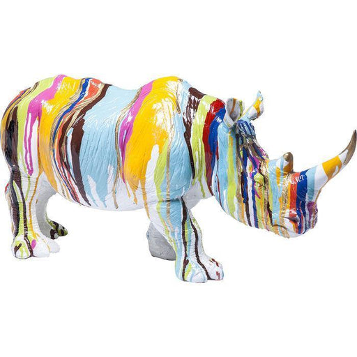 Sculptures Home Decor Deco Figurine Rhino Colore 26cm