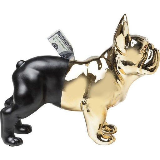 Sculptures Home Decor Money Box Bulldog Gold-Black