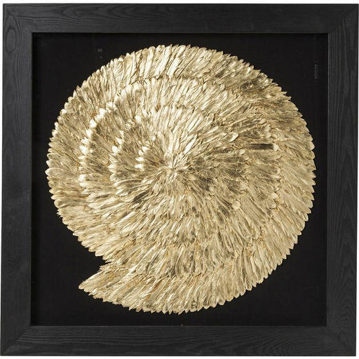 home Decor Wall Art Deco Frame Golden Snail 120x120cm