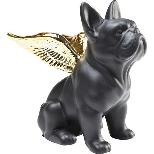 Sculptures Home Decor Deco Figurine Sitting Angel Dog Gold-Black