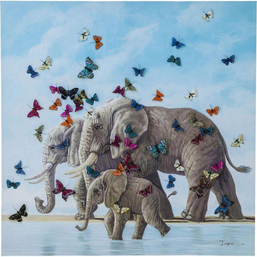 Kare Design | Picture Touched Butterflies Elefants with 120x120