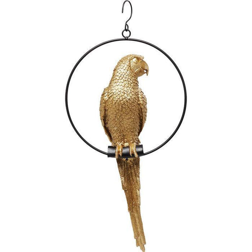 Sculptures Home Decor Deco Object Swinging Parrot Gold