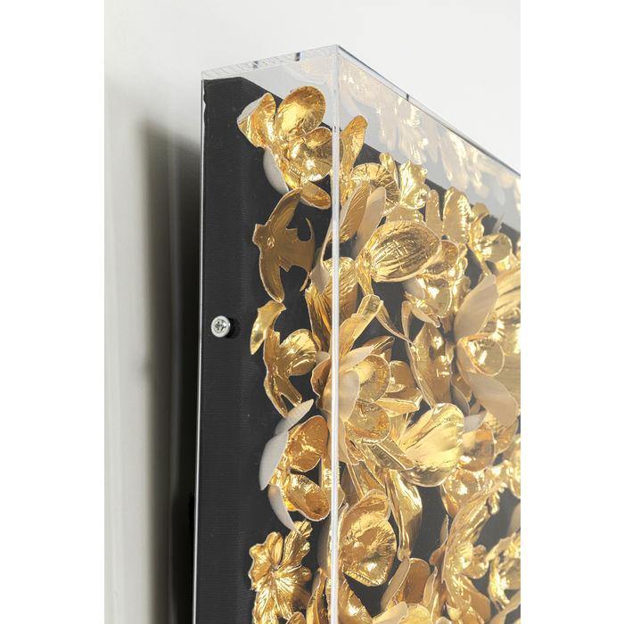 home Decor Wall Art Deco Frame Gold Flower 60x60cm