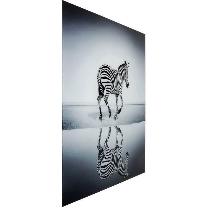 Home Decor Wall Art Picture Glass Savanne Zebra 120x120