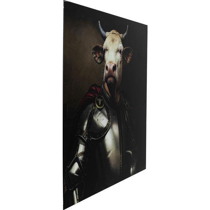 Home Decor Wall Art Picture Glass Knight Cow 120x120