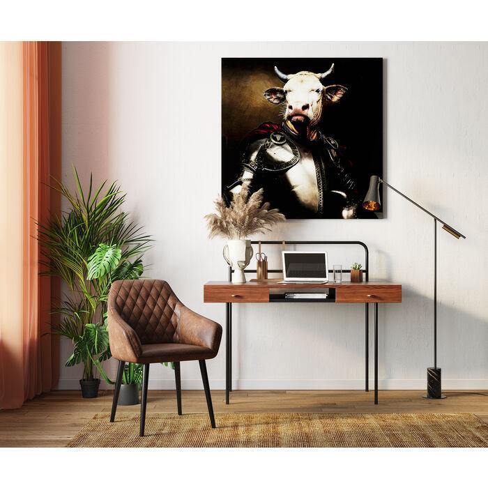Home Decor Wall Art Picture Glass Knight Cow 120x120