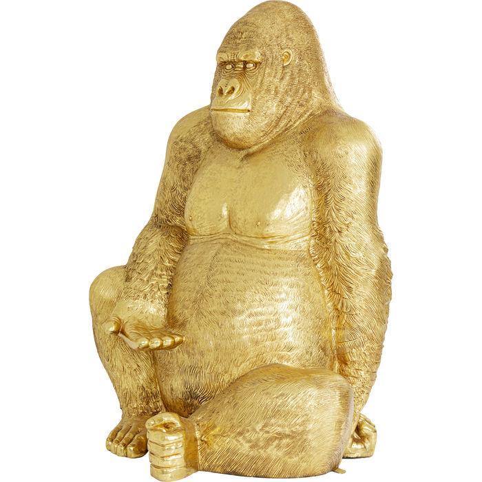 Kare Design  Deco Figurine Monkey Gorilla Side Medium Gold