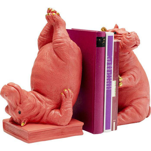 Sculptures Home Decor Bookend Hippo Pink (2/Set)