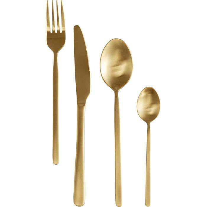 Kitchen Tableware Cutlery Gloria Matt Gold (16-part)