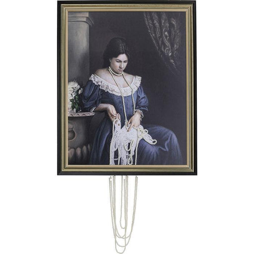 Home Decor Wall Art Oil Painting Frame Lady Pearls 80x100cm
