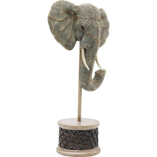 Sculptures Home Decor Deco Object Elephant Head Pearls 49cm