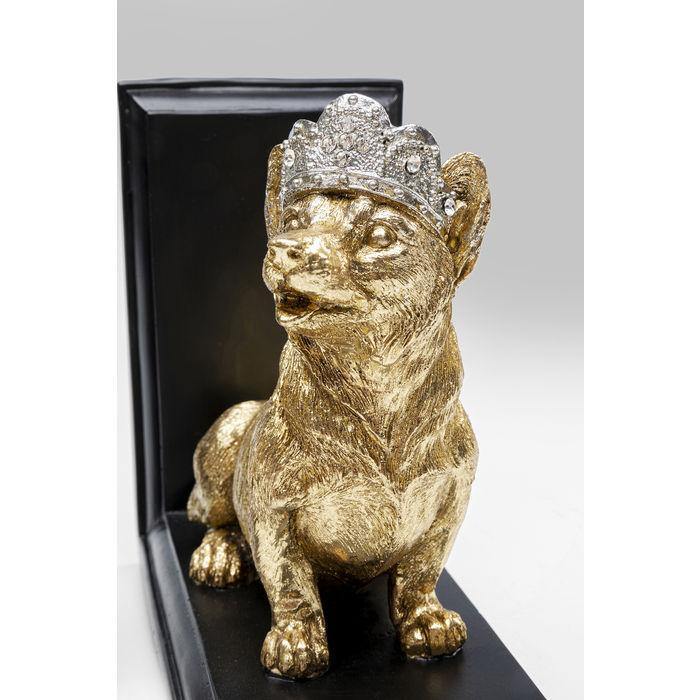 Deko Figur Hund in gold mit Krone ROYAL STANDING CORGI