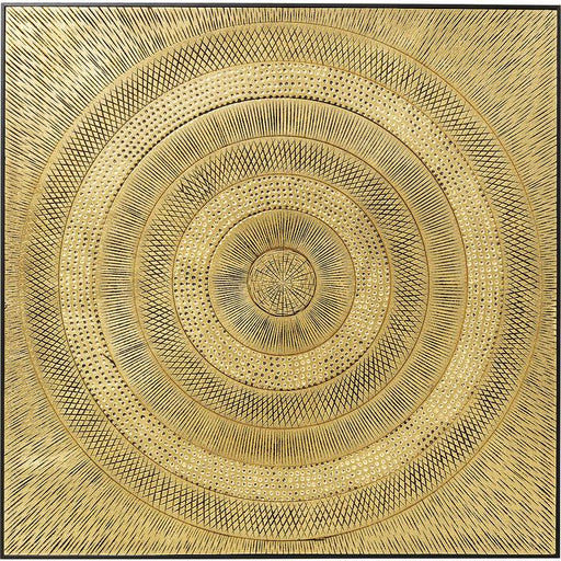 Home Decor Wall Art Object Picture Art Circle Gold 120x120cm