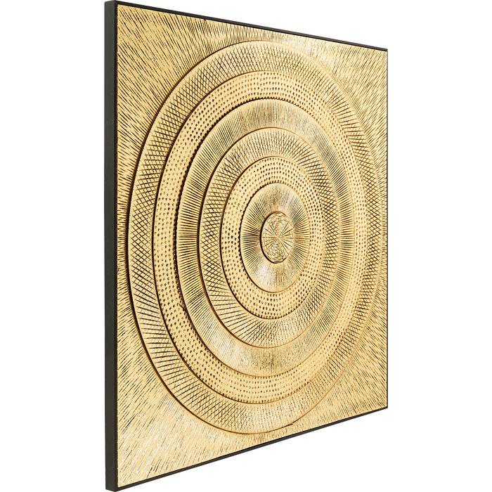 Home Decor Wall Art Object Picture Art Circle Gold 120x120cm