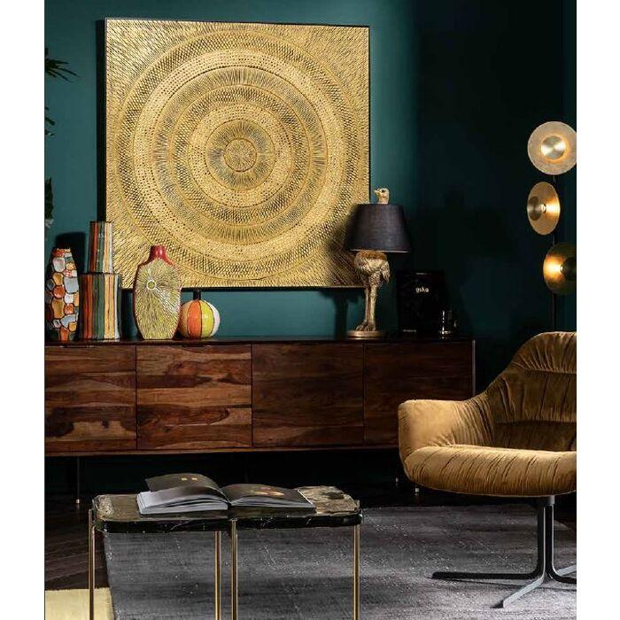 Home Decor Wall Art Object Picture Art Circle Gold 120x120cm