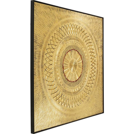Home Decor Wall Art Object Picture Art Geometric Circle Gold 120x120cm