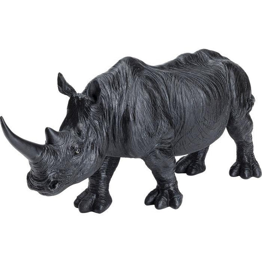 Objects Home Decor Deco Figurine Walking Rhino Black 56cm