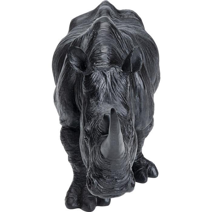 Objects Home Decor Deco Figurine Walking Rhino Black 56cm