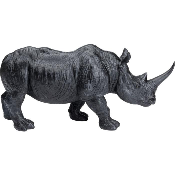 Objects Home Decor Deco Figurine Walking Rhino Black 56cm