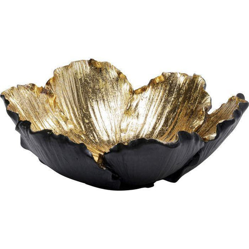 Sculptures Home Decor Deco Bowl Flower Bloom Black Gold Ø20