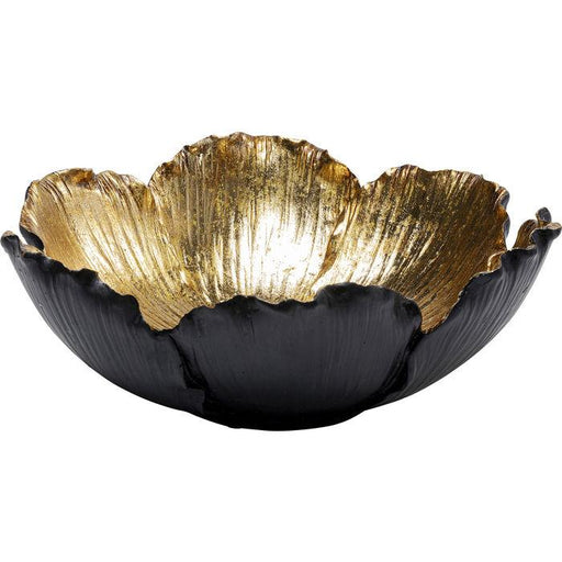 Sculptures Home Decor Deco Bowl Flower Bloom Black Gold Ø25cm