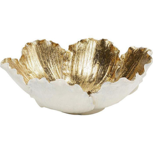 Sculptures Home Decor Deco Bowl Flower Bloom Creme Gold Ø20