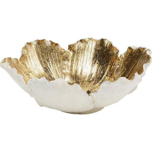 Sculptures Home Decor Deco Bowl Flower Bloom Cream Gold Ø20cm