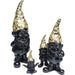 Sculptures Home Decor Deco Figurine Gnome Standing Black Gold 46cm