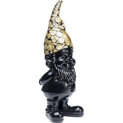 Sculptures Home Decor Deco Figurine Gnome Standing Black Gold 61cm