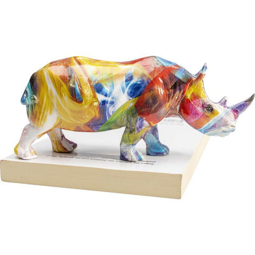 Objects Home Decor Deco Figurine Colored Rhino 17cm