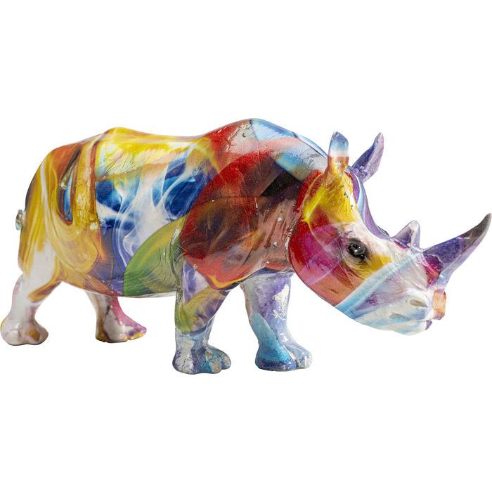 Objects Home Decor Deco Figurine Colored Rhino 17cm