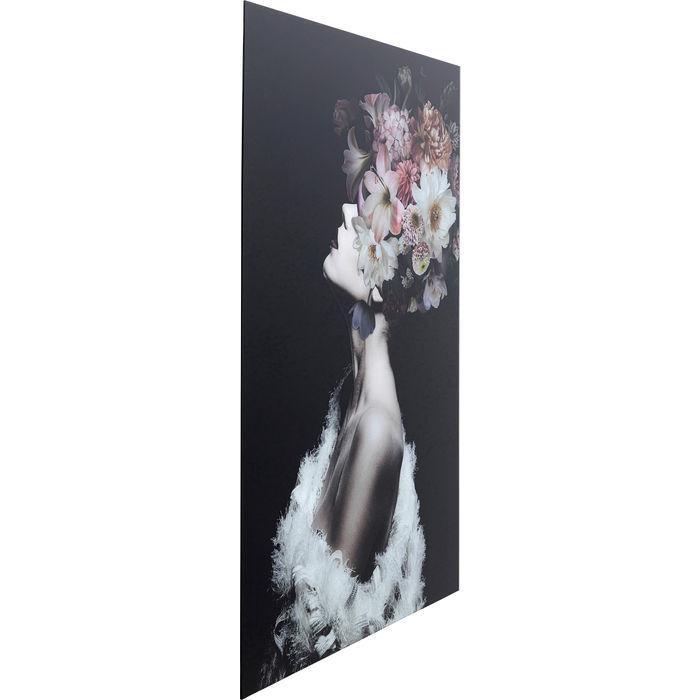 Picture Glass Flower Art Lady 120x120cm - KARE USA