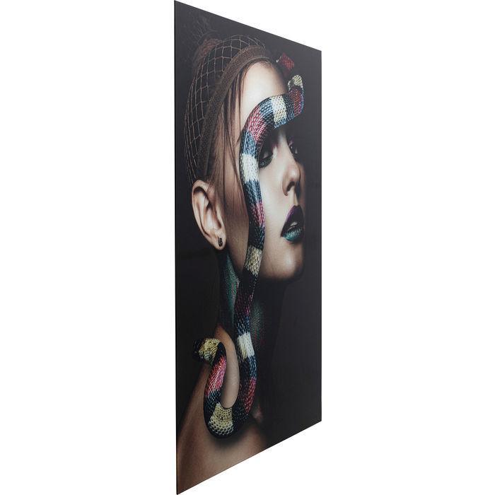 Wall Art - Kare Design - Glass Picture Snake Girl 80x120cm - Rapport Furniture