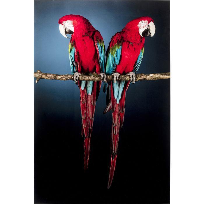 Wall Art - Kare Design - Glass Picture Twin Parrot 80x120cm - Rapport Furniture