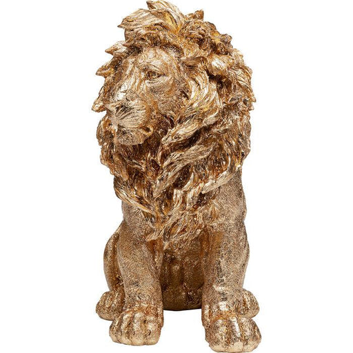 Sculptures Home Decor Deco Figurine Sitting Lion Gold 42cm