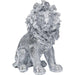 Objects Home Decor Deco Figurine Sitting Lion Silver 42cm