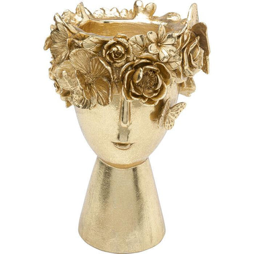 Sculptures Home Decor Deco Vase Flowercrown Gold 20cm