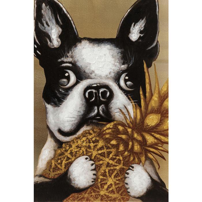 Home Decor Wall Art Picture Touched Dog with Pineapple 80x80cm