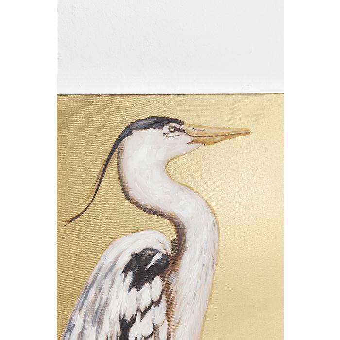 Home Decor Wall Art Picture Touched Heron Right 70x50cm