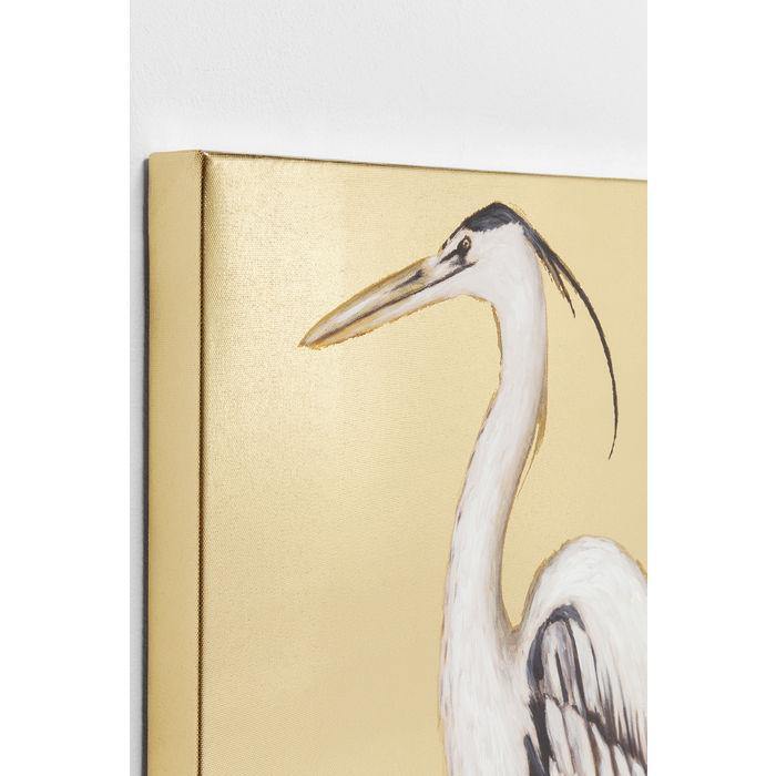 home Decor Wall Art Picture Touched Heron Left 70x50cm