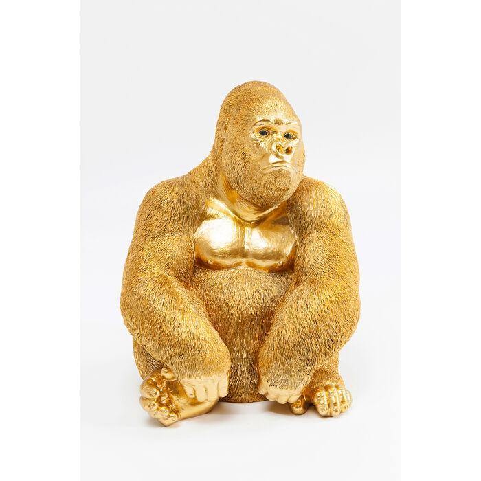 Kare Design  Deco Figurine Monkey Gorilla Side Medium Gold