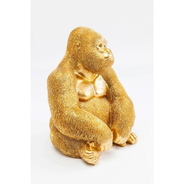 Sculptures Home Decor Deco Figurine Monkey Gorilla Side Medium Gold
